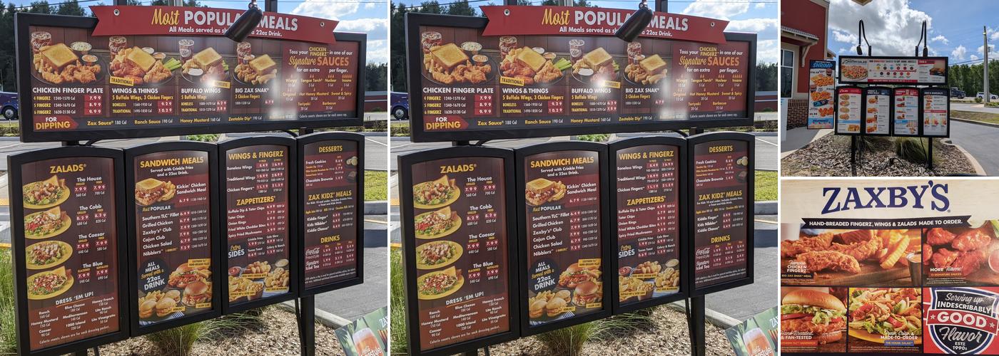 Zaxbys Chicken Fingers & Buffalo Wings Menu
