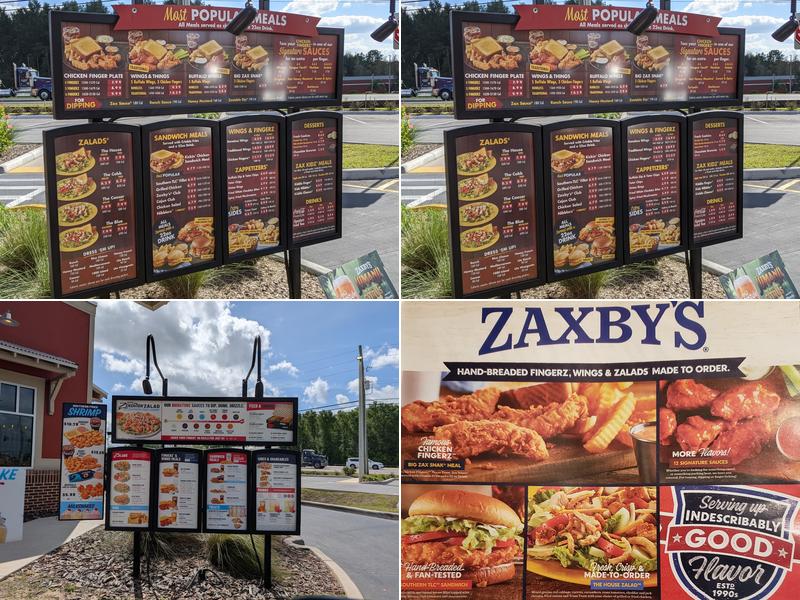 Zaxbys Chicken Fingers & Buffalo Wings Menu