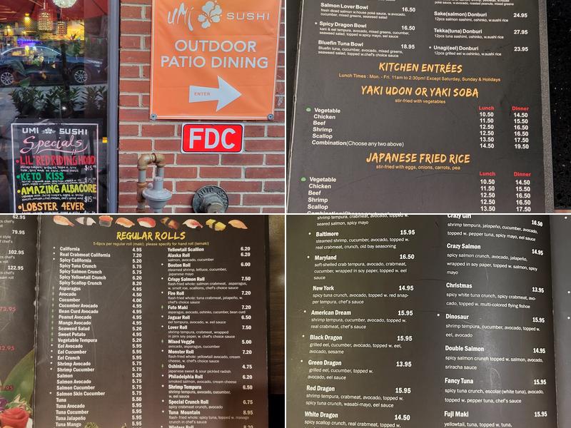Umi Sushi Menu