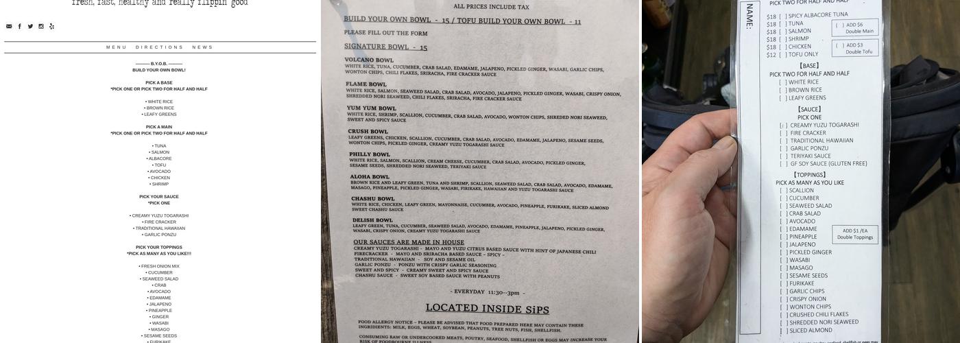 BLUEFISH Menu