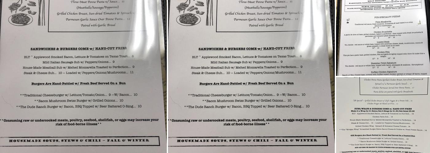 The Little Brick Pub Menu