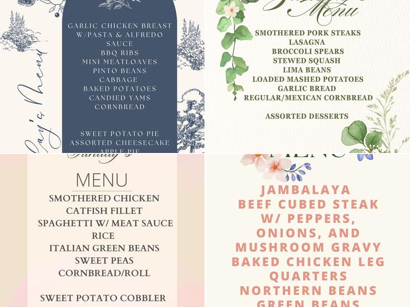 Forks Knives & Spoons Menu