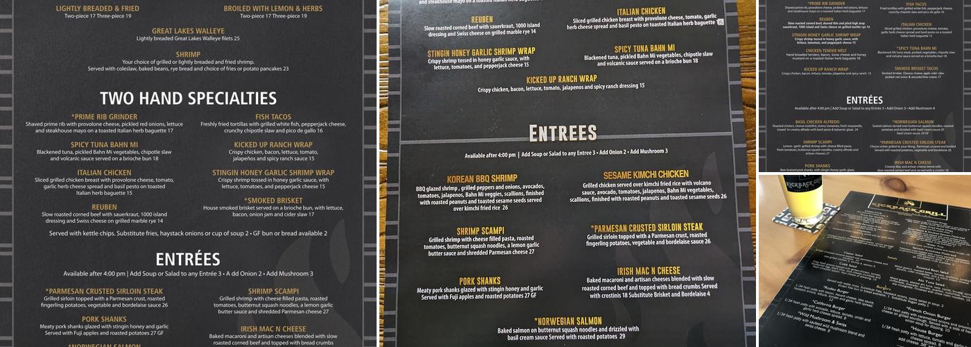 Kickback Grill Menu