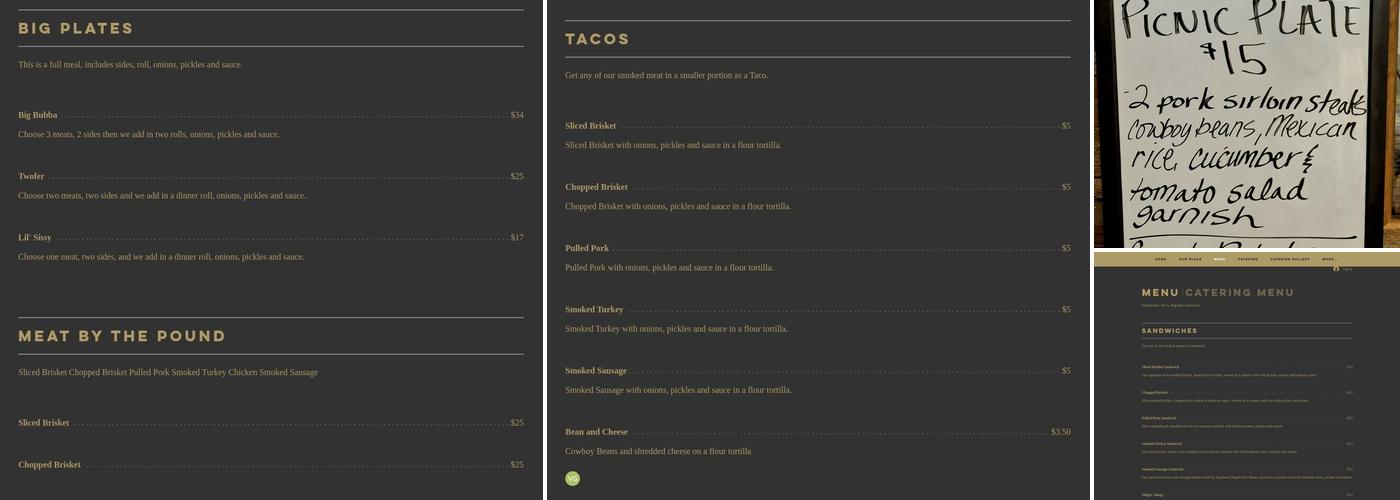 Goebel’s Country Store Menu