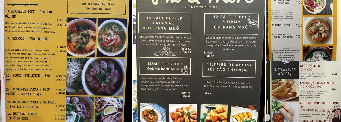 Pho&More Menu