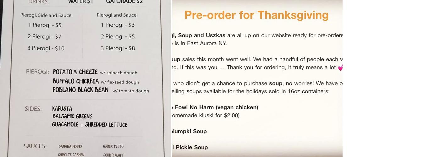 Yeah! Pierogi LLC Menu