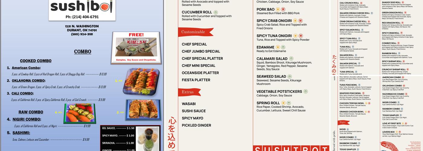 Sushiboi Menu