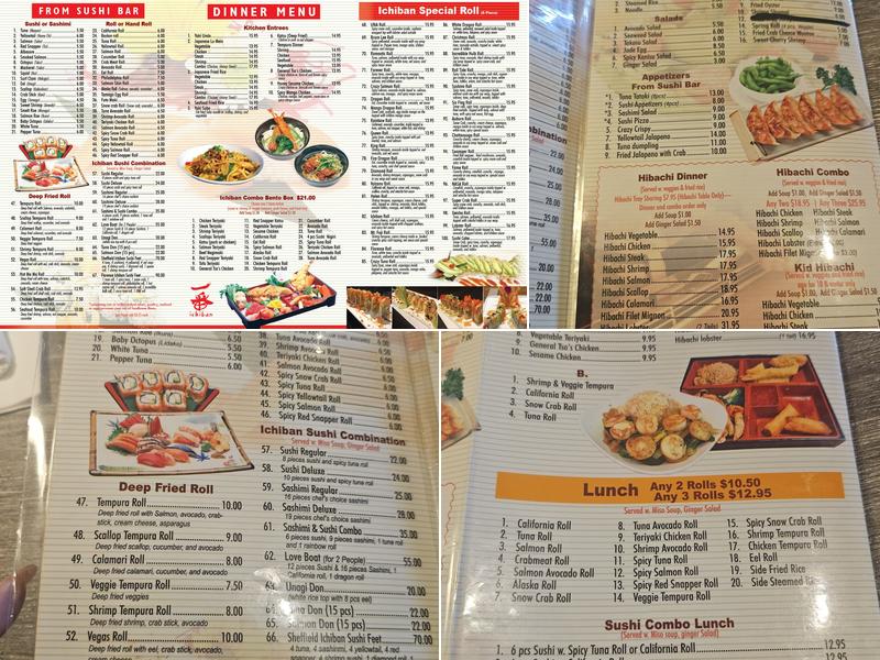 Ichiban Florence Sushi And Hibachi Menu
