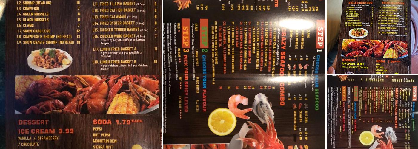Crazy Crab Menu