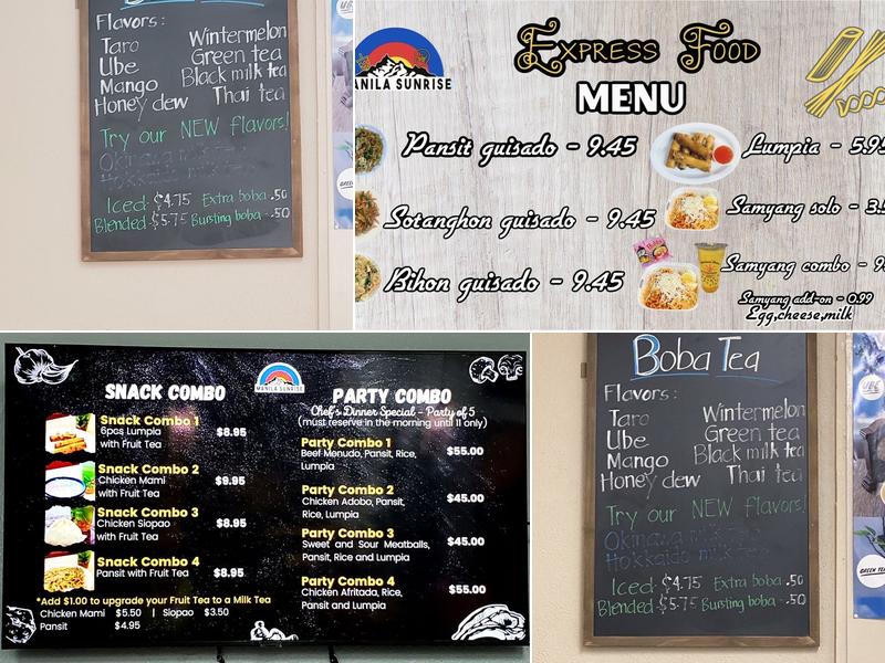 Manila Sunrise Store and Gourmet Menu