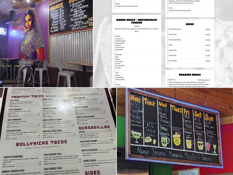 Bollywood Tacos Menu