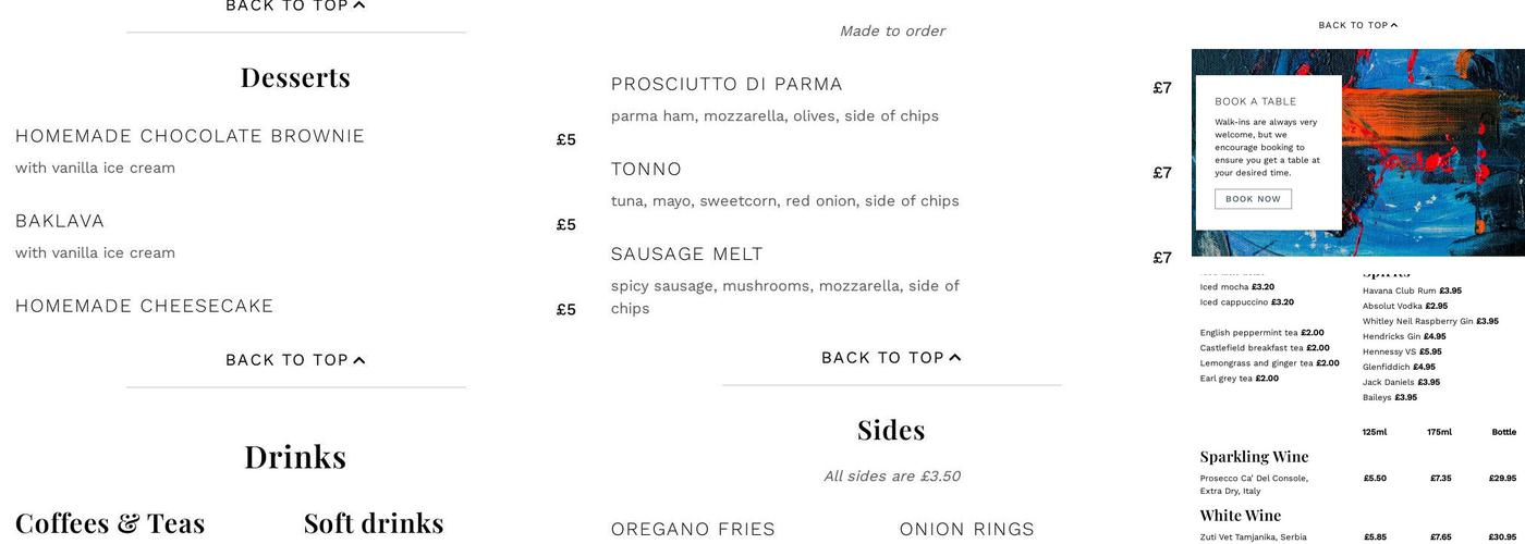 Twist Preston Menu