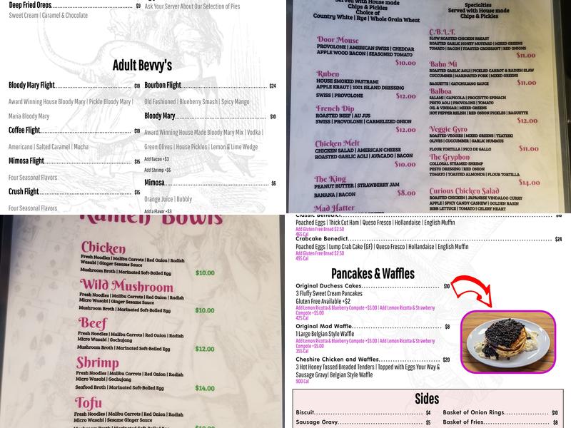 Mad Hatter Cafe The Looking Glass Menu