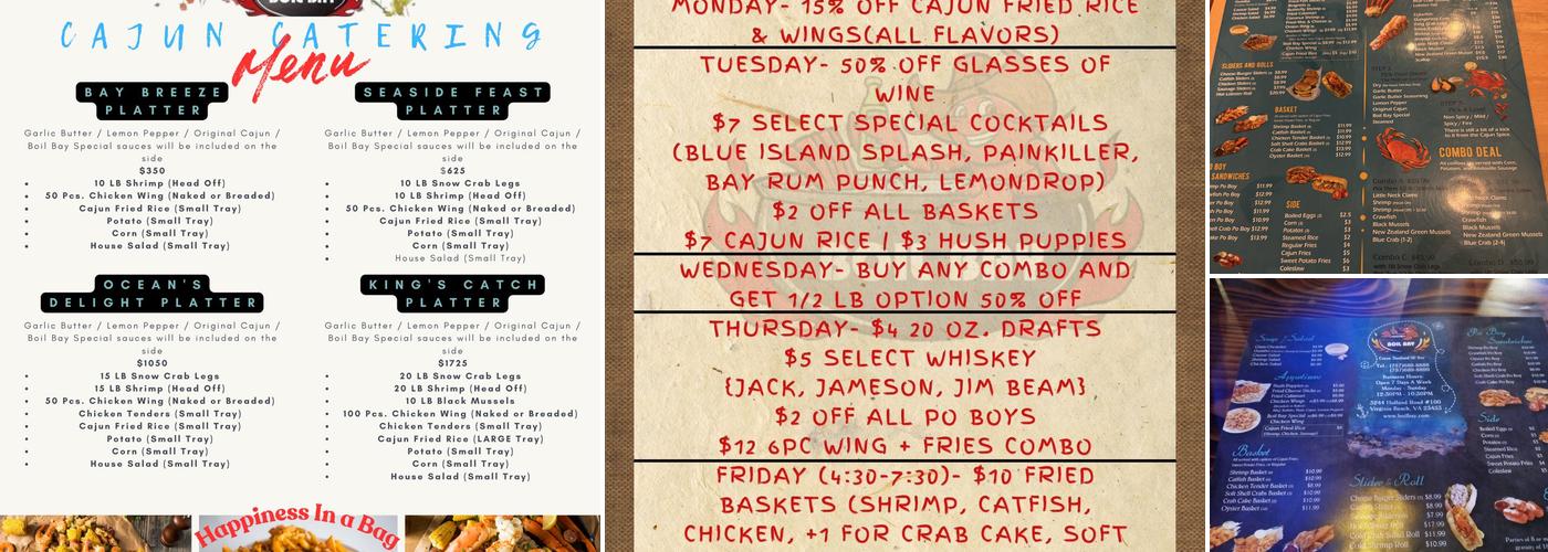 Boil Bay Cajun Seafood and Bar Menu