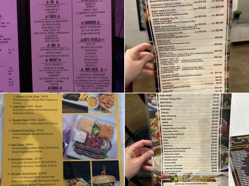 Flame Bar & Grill Menu