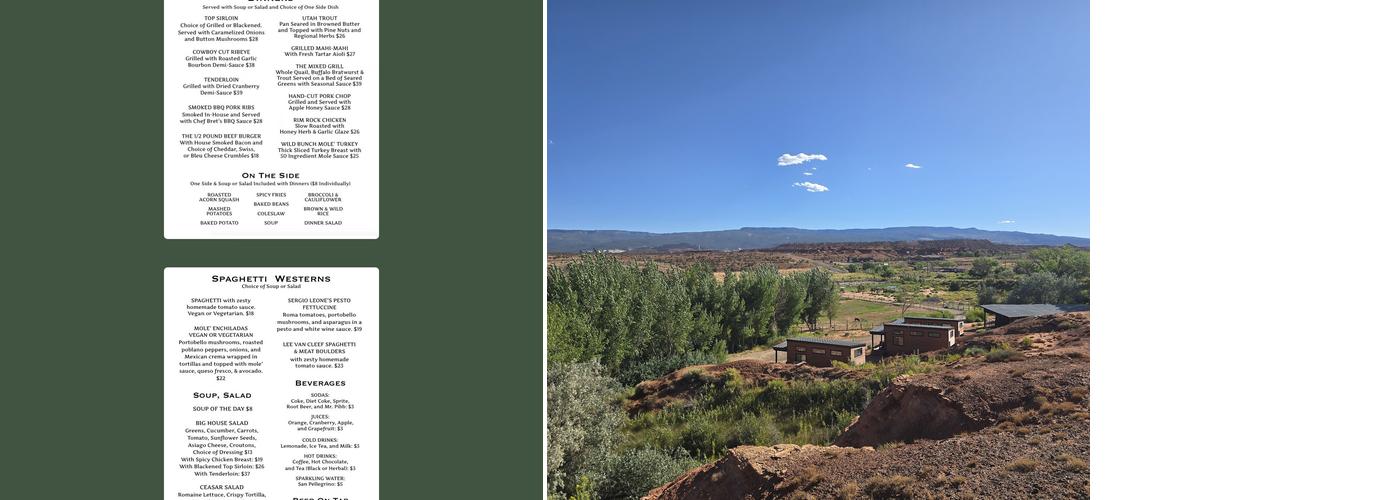 Rim Rock Inn Menu