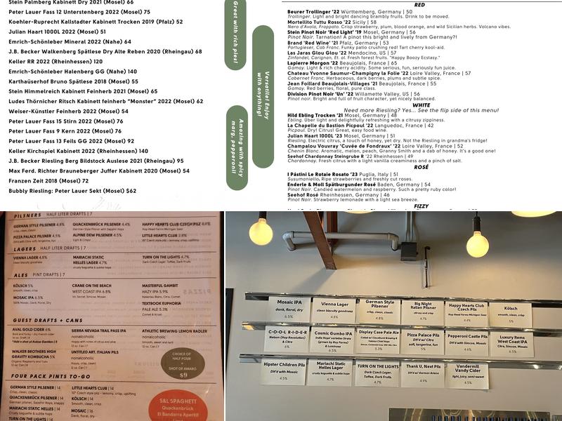 Smith & Lentz Brewing and Pizza Menu