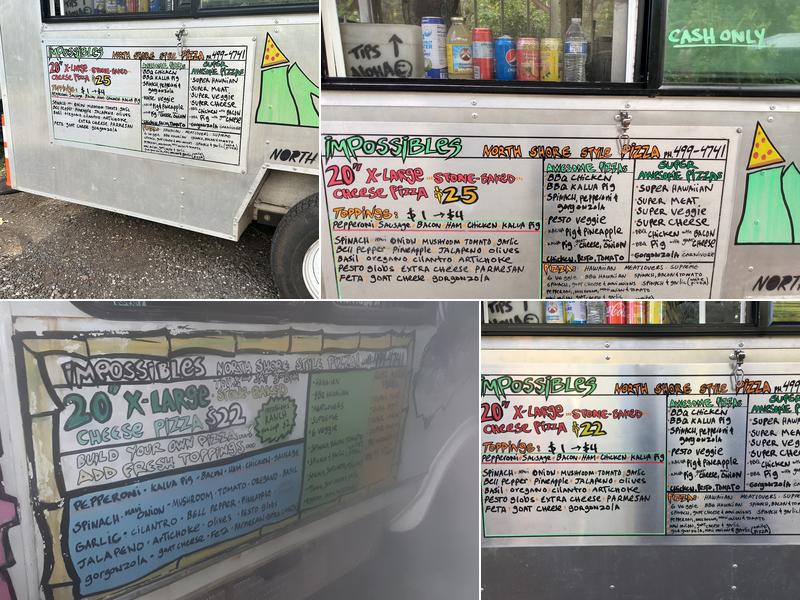 Impossibles Pizza Menu