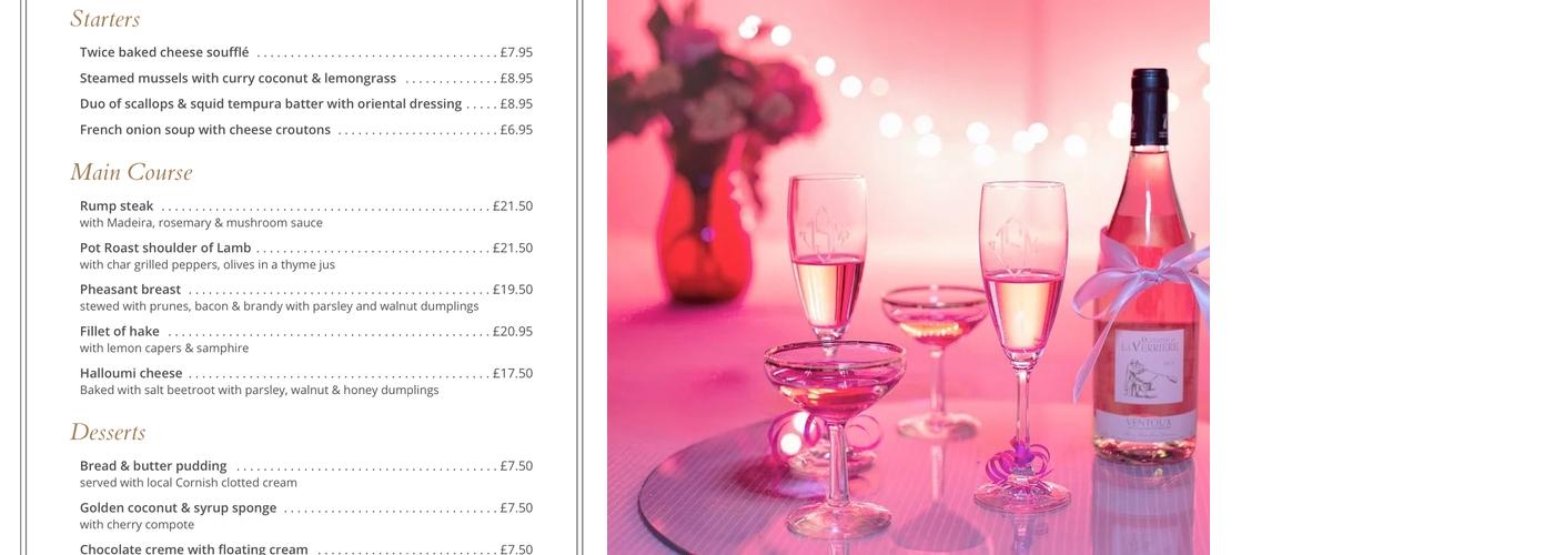 The Falmouth Arms Menu