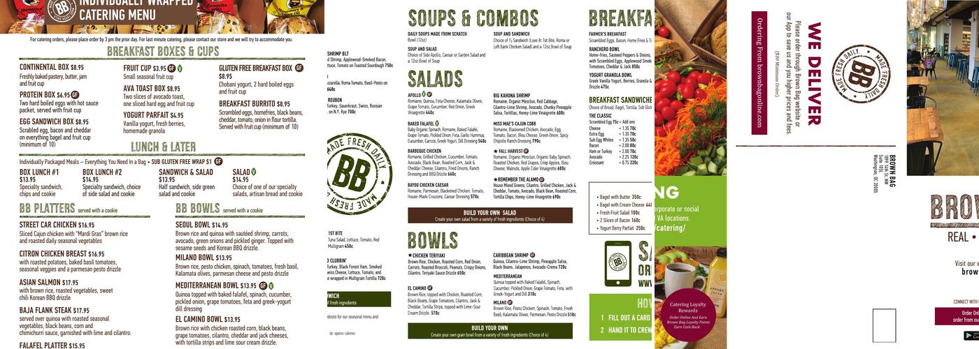 Brown Bag Menu