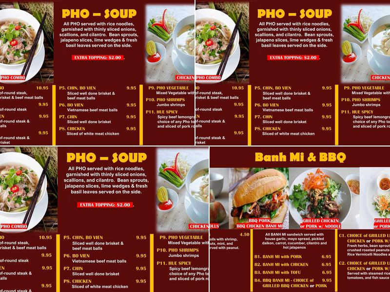 Phở Express Menu