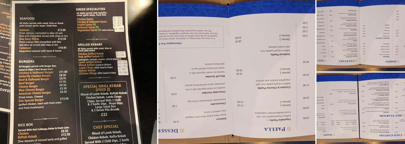 Esis Grill & Bar Menu