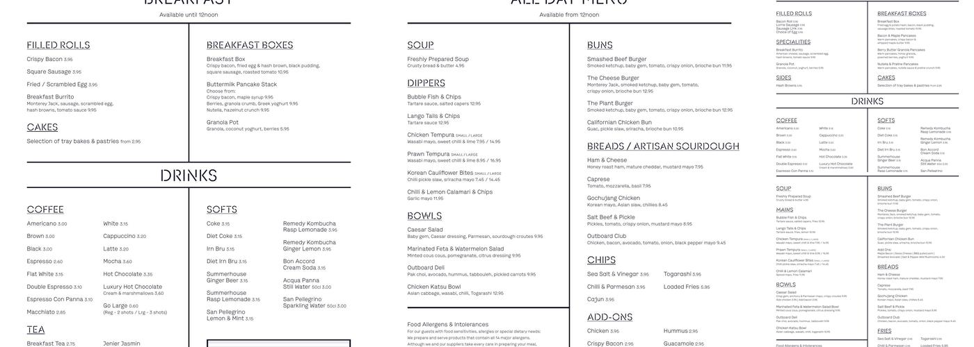 Outboard by Scotts Menu