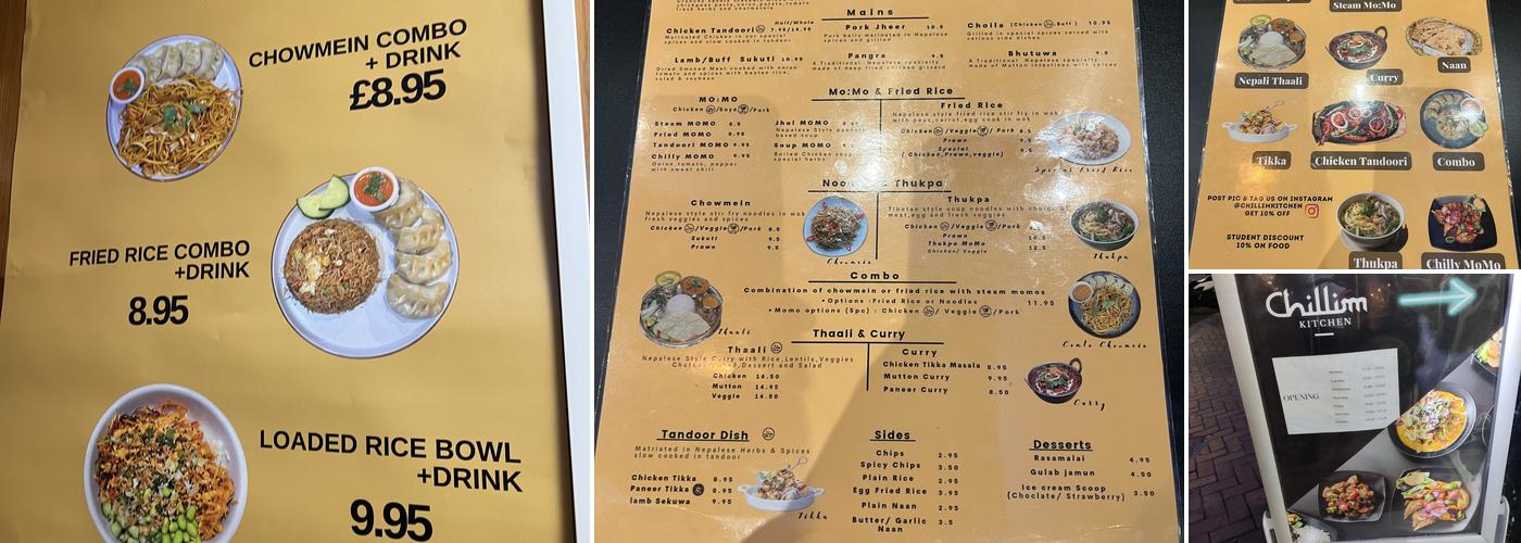 Chillim Kitchen Menu