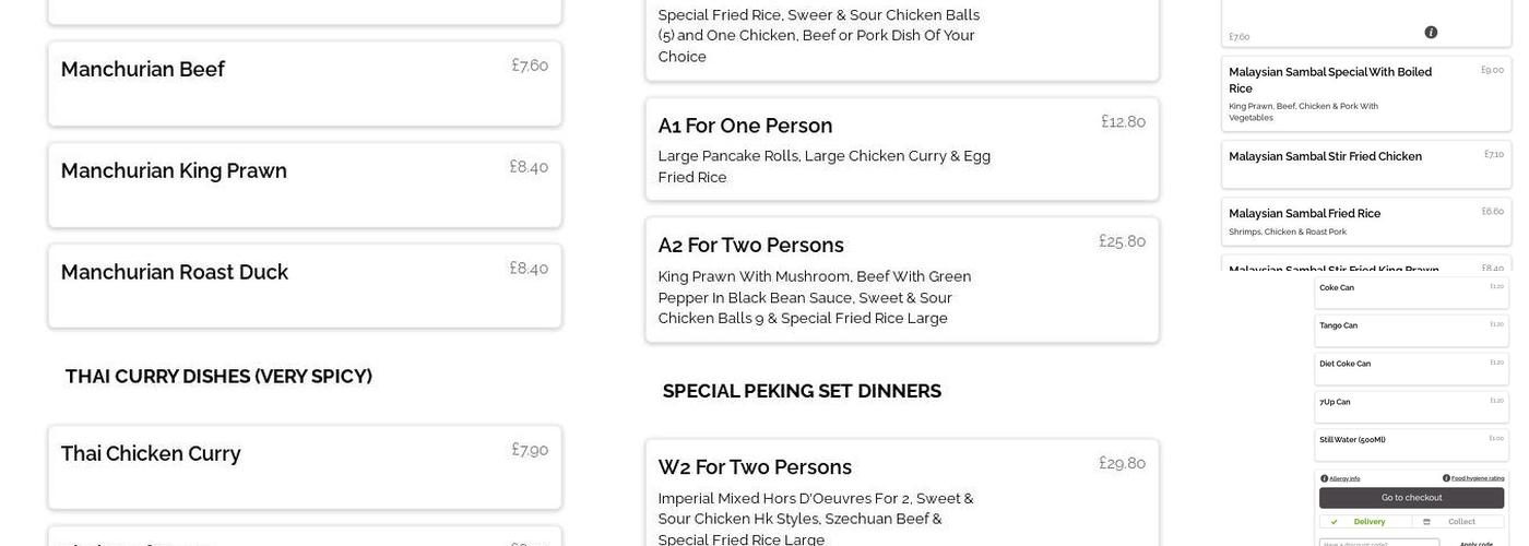 WOW Wok On Wheels Chinese Takeaway Menu