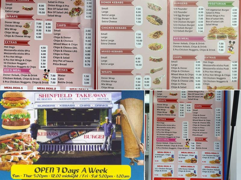Shinfield Takeaway Menu