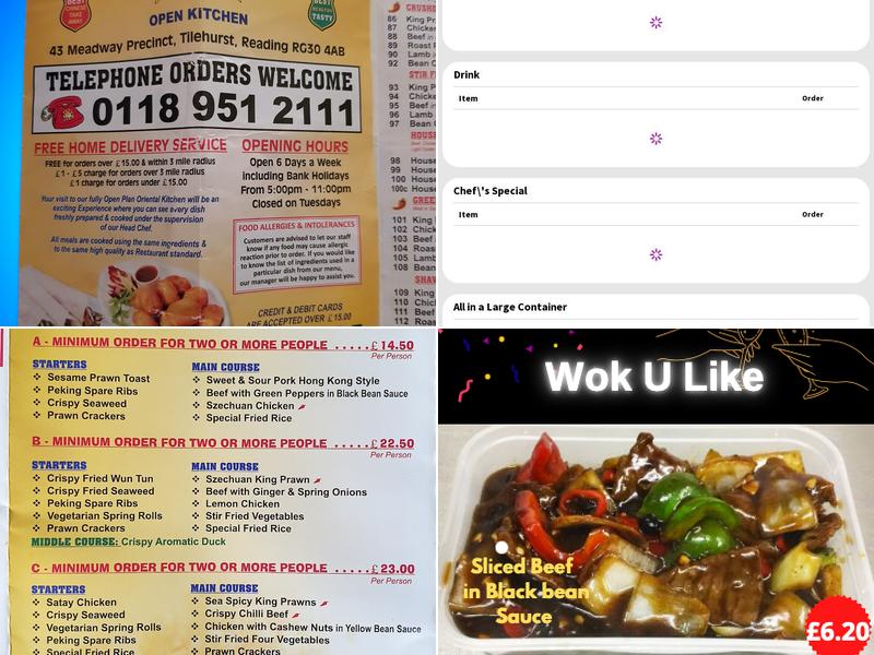 Wok U Like Chinese Menu