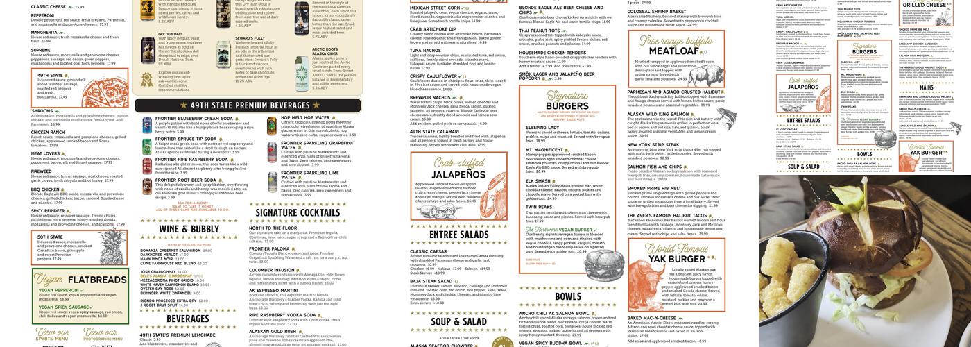 49th State Brewing - Anchorage Menu