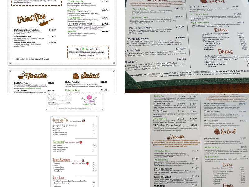 Gia Dinh Vietnamese Cuisine Menu