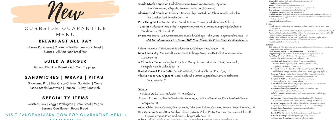 Pangea Restaurant And Lounge Menu