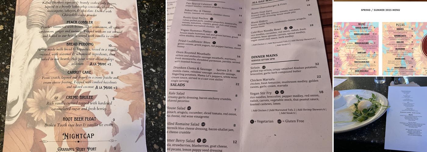 Rustic Goat Menu