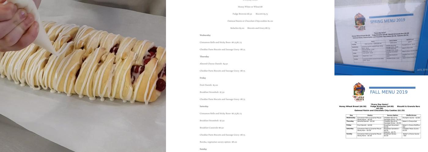 The Little Cordova Bakery Menu