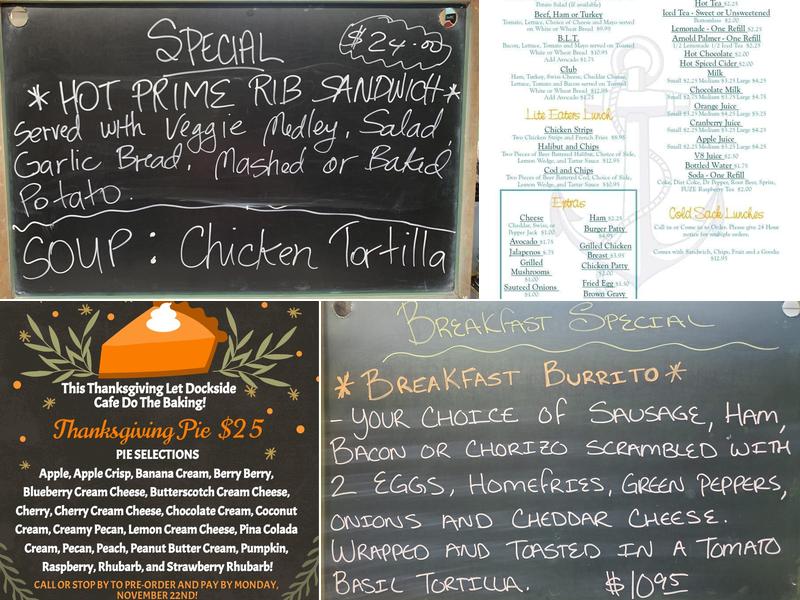 Dockside Cafe Menu