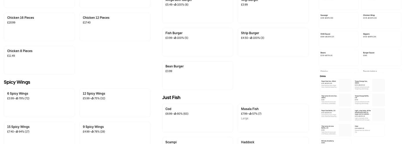 Mr Cod Menu