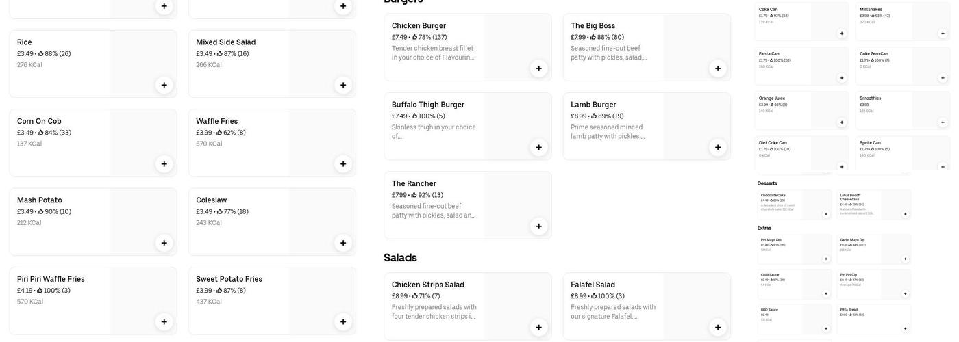 Roosters Piri Piri Menu