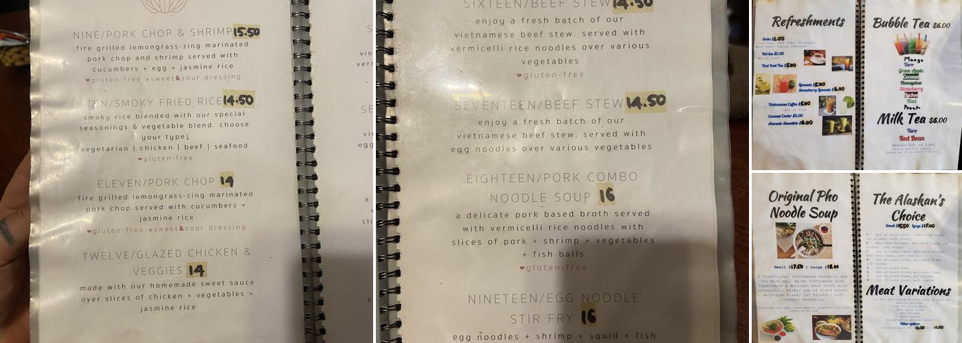 Pho House Menu