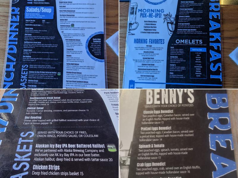 Oasis Restaurant & Lounge Menu