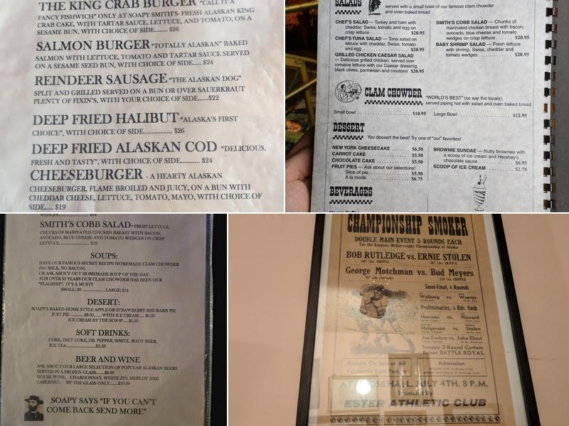 Soapy Smith's Pioneer Menu