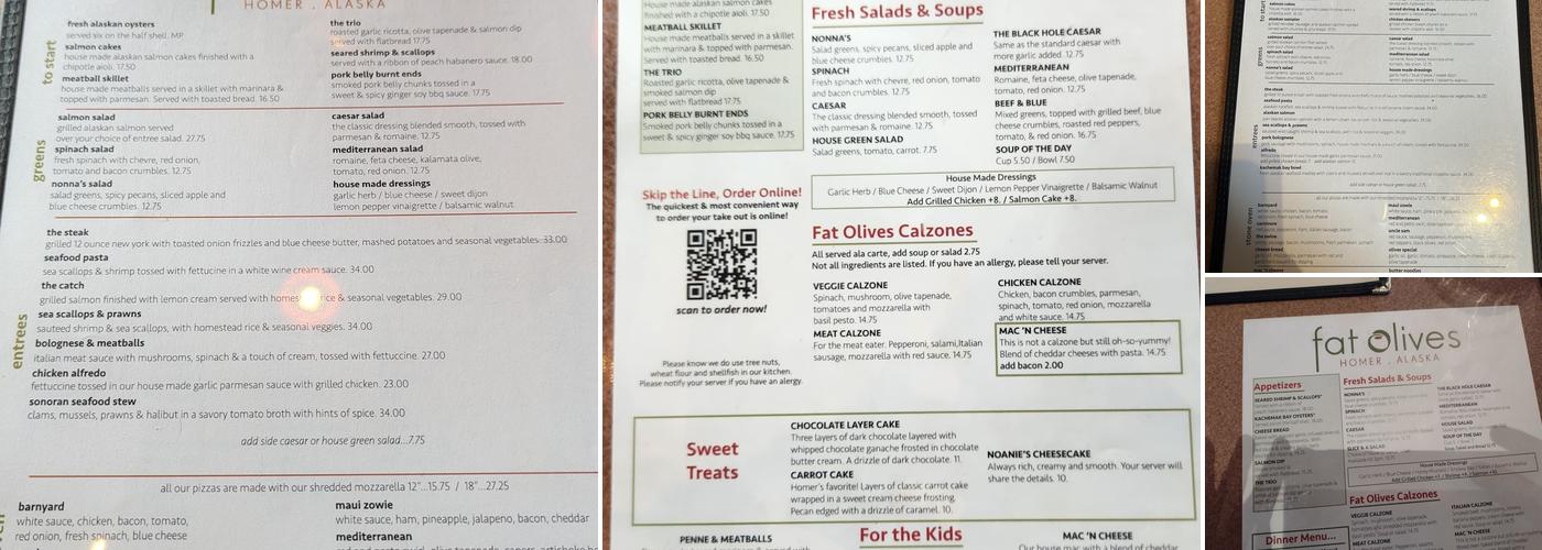 Fat Olives Restaurant Menu