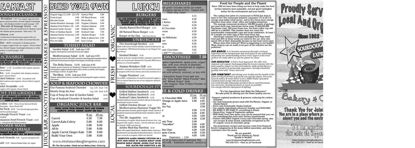 Fresh Sourdough Express Menu