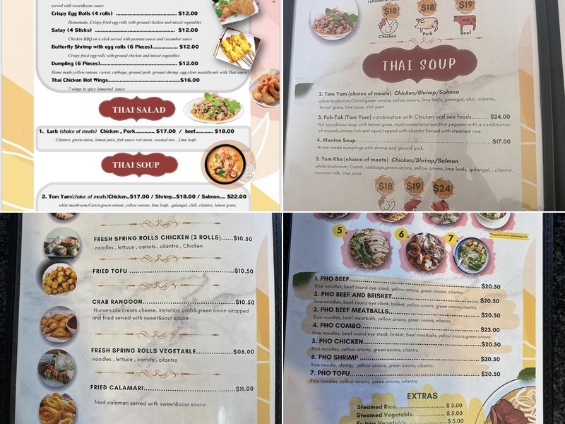 Pho And Thai Restaurant Menu