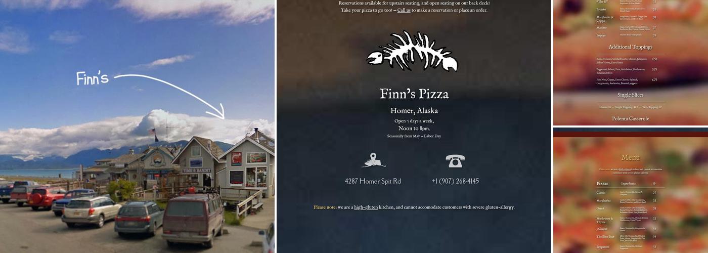 Finn's Pizza Menu