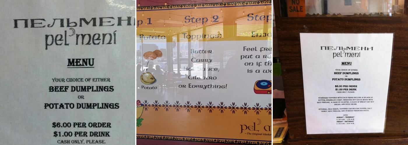 Pel'meni Menu