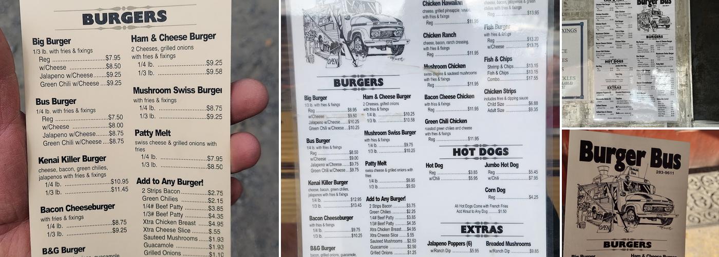 Burger Bus Menu