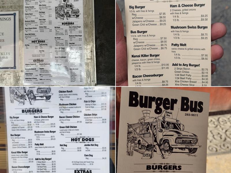 Burger Bus Menu