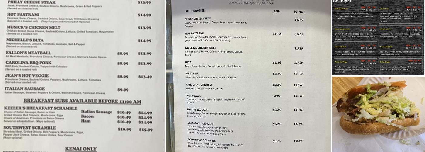 Jersey Subs - Kenai Menu